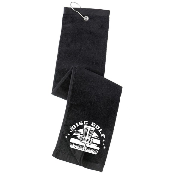 Disc Golf Towel Tri Fold Custom Vinyl Logo Grommet Clip On - Picture 5 of 15